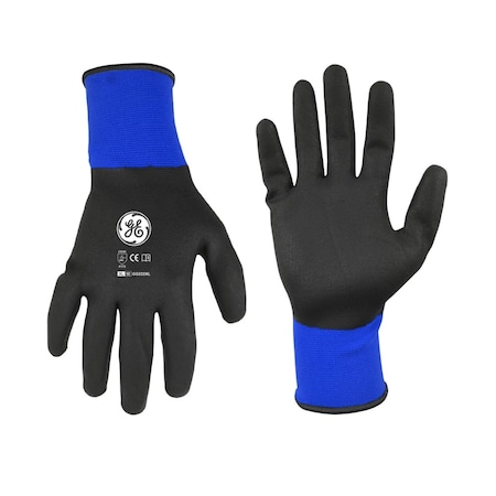 Ge Coated Gloves, Foam Nitrile, Black, XL 1 PR GG222XLC